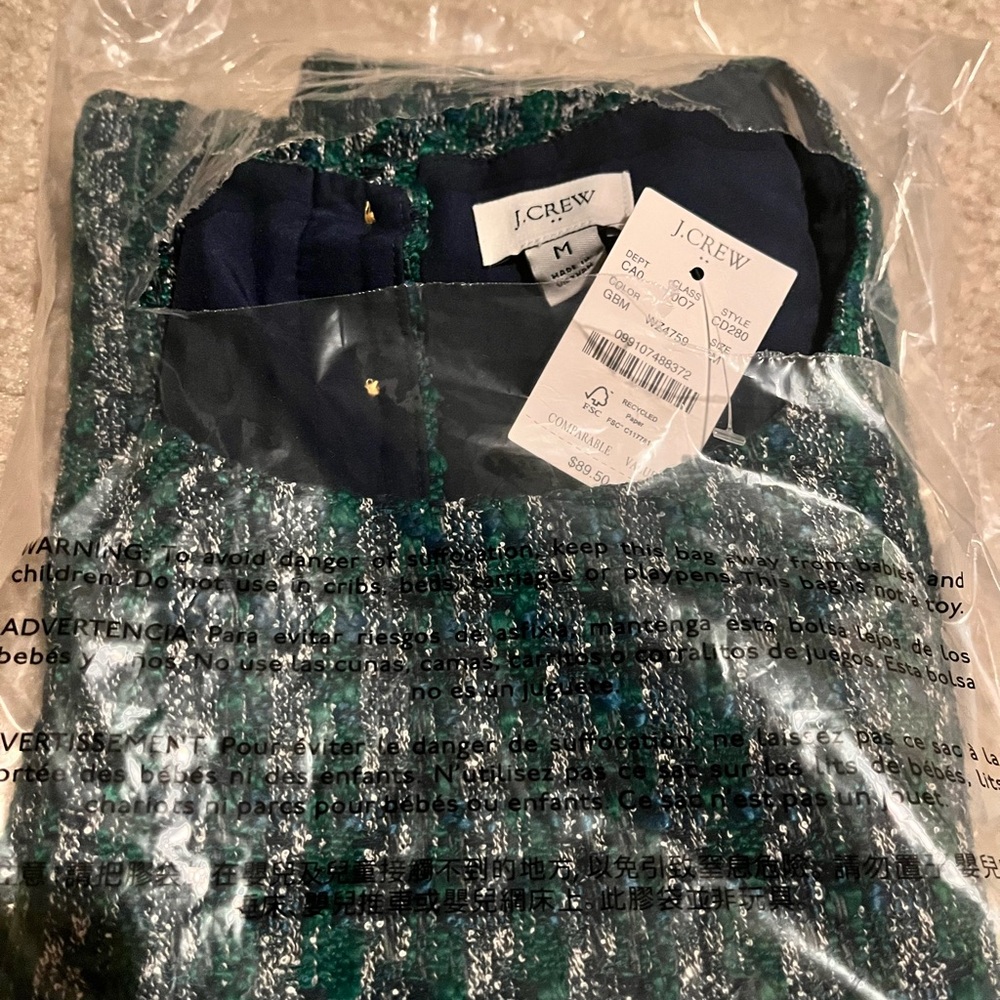 Nwt J. Crew Factory Tweed Button-Back Shell - image 6